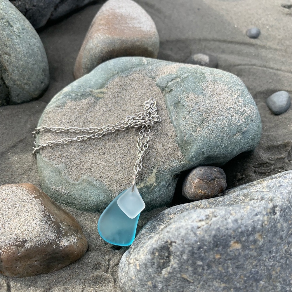 Handmade Layered Sea Glass Necklace